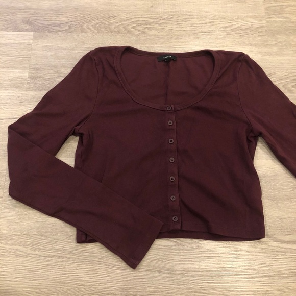 Talula Morley Cropped Button Down Long Sleeve Top - Picture 2 of 9